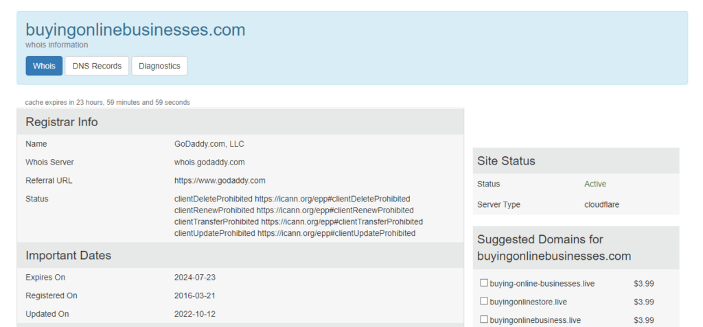 domain age and history